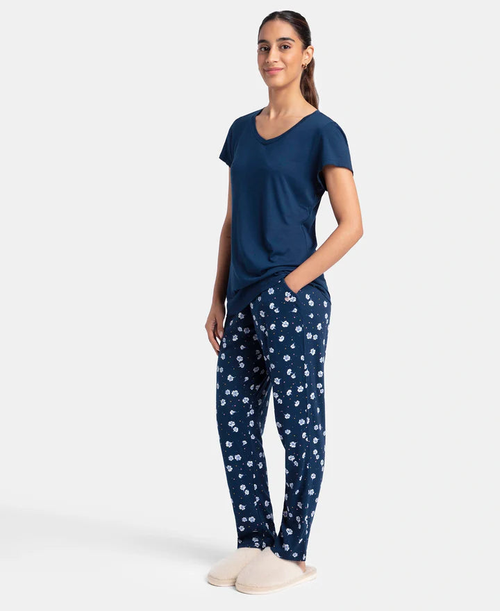 Jockey T-Shirt & Pyjama Sleep Set Cotton Short Sleeve - Pageant Blue