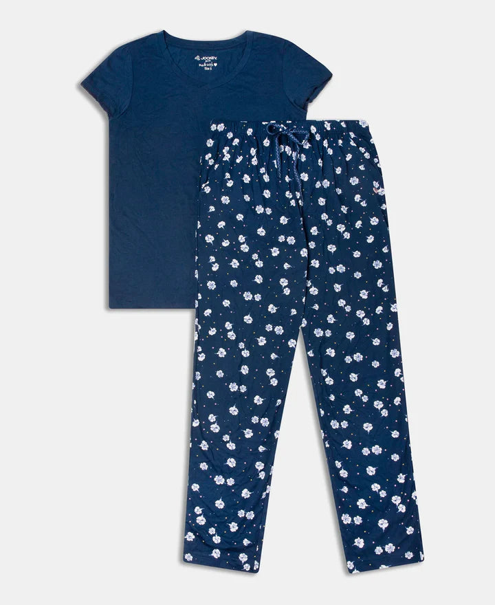 Jockey T-Shirt & Pyjama Sleep Set Cotton Short Sleeve - Pageant Blue