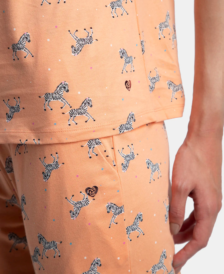 Jockey T-Shirt & Pyjama Sleep Set Cotton Short Sleeve - Coral