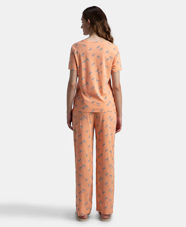 Jockey T-Shirt & Pyjama Sleep Set Cotton Short Sleeve - Coral