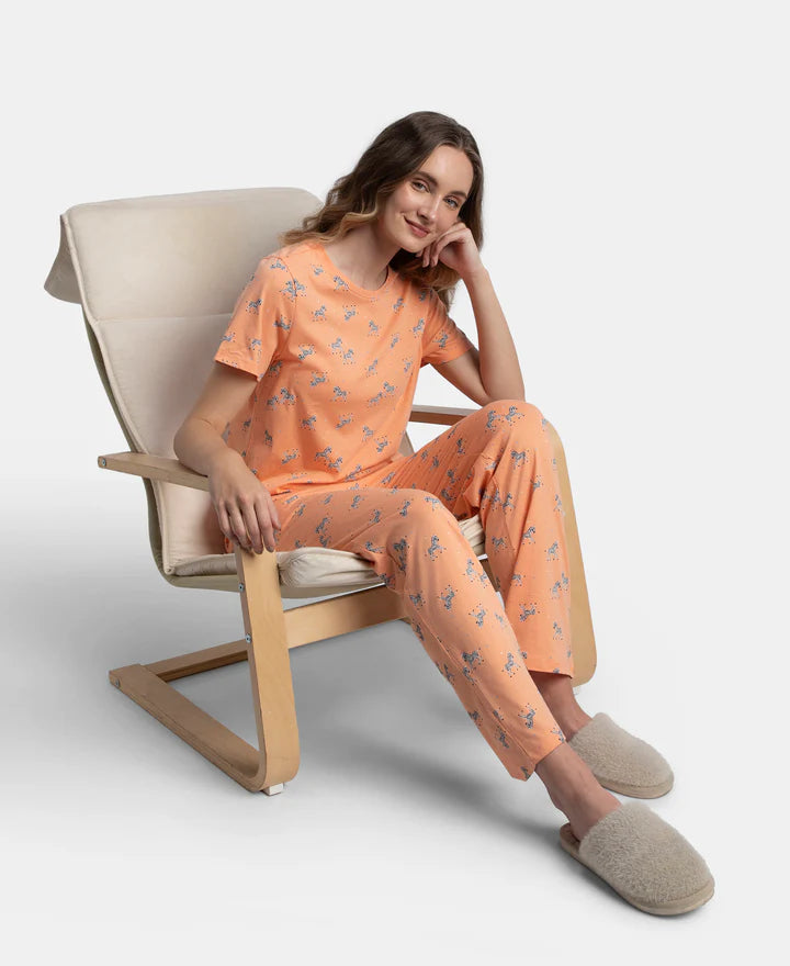 Jockey T-Shirt & Pyjama Sleep Set Cotton Short Sleeve - Coral
