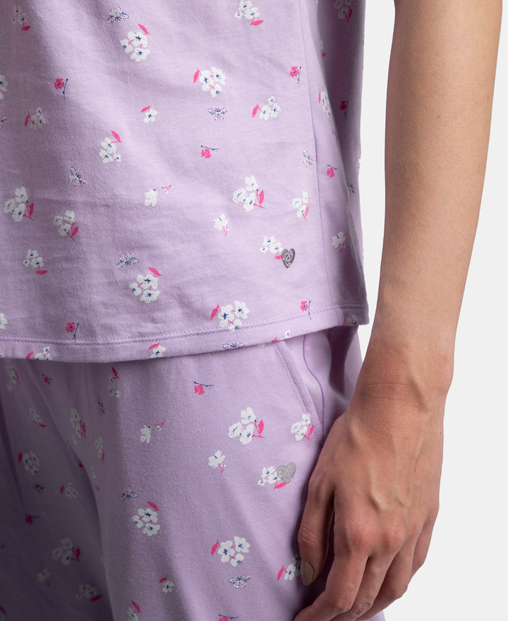 Jockey T-Shirt & Pyjama Sleep Set Cotton Short Sleeve - Lavendula