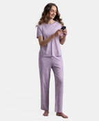 Jockey T-Shirt & Pyjama Sleep Set Cotton Short Sleeve - Lavendula