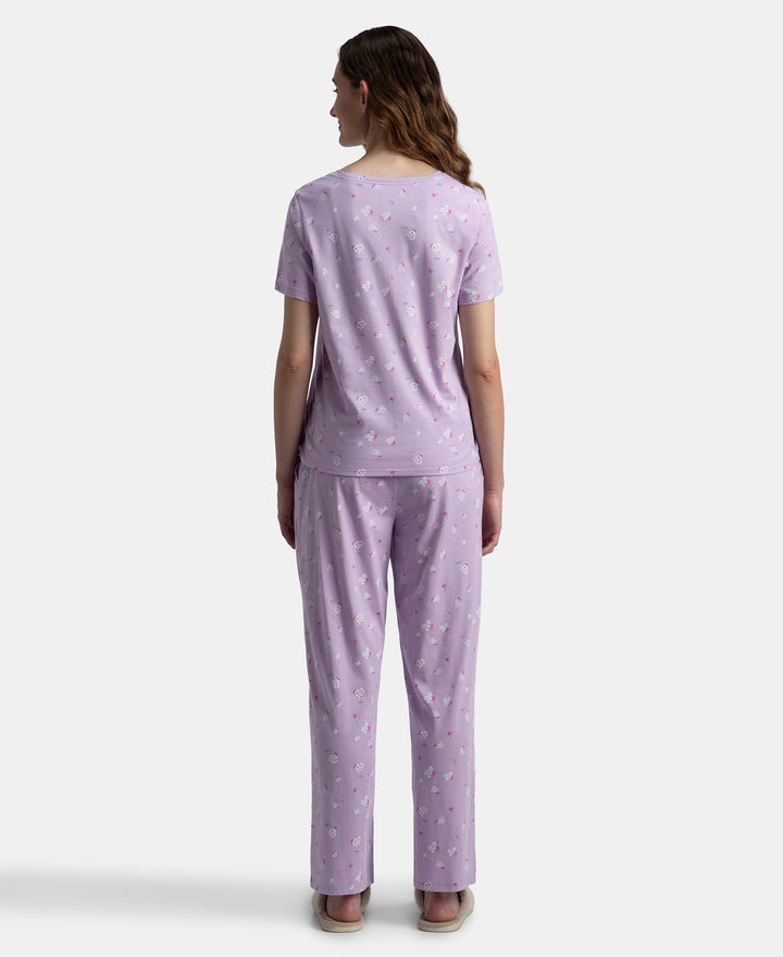 Jockey T-Shirt & Pyjama Sleep Set Cotton Short Sleeve - Lavendula