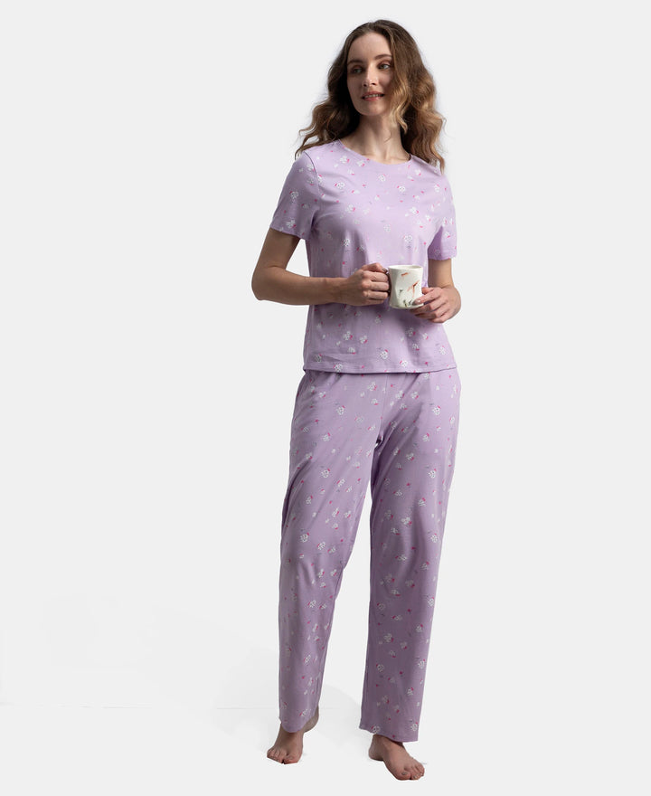 Jockey T-Shirt & Pyjama Sleep Set Cotton Short Sleeve - Lavendula